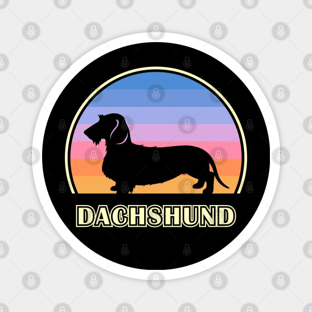 Wirehaired Dachshund Vintage Sunset Dog Magnet by millersye